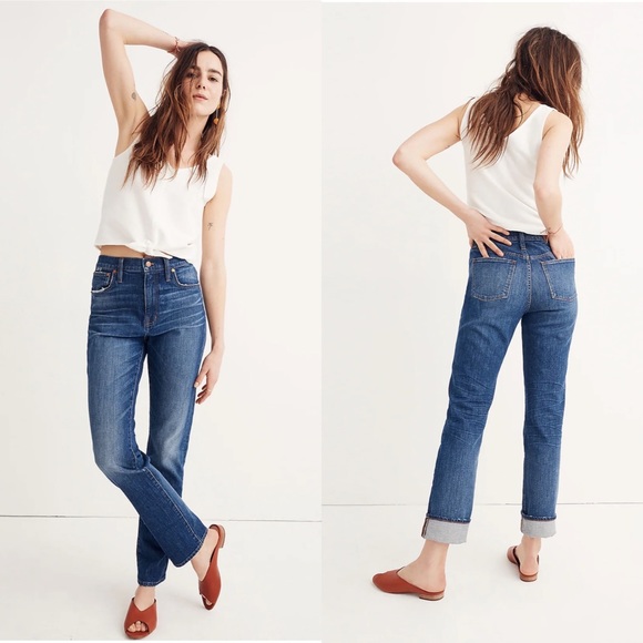 Madewell High-Rise Slim Boyjean Medium Wash Denim Jeans Size 28